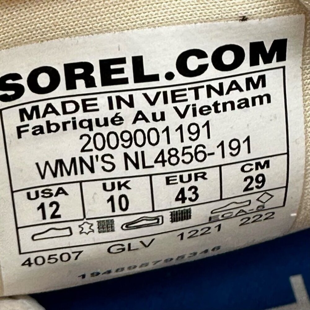 Sorel Shoes Womens Sz 12 Out N' About 503 Lace Up Mid Sneaker Suede Off White - Picture 12 of 12
